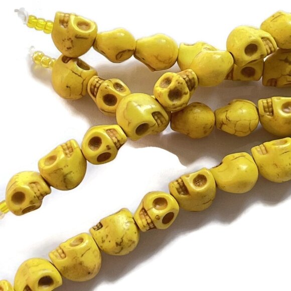 Silver Dawn Jewels Other - As low as $2! Yellow Howlite Skull Beads 10mm X 9.5mm X 8mm (16)